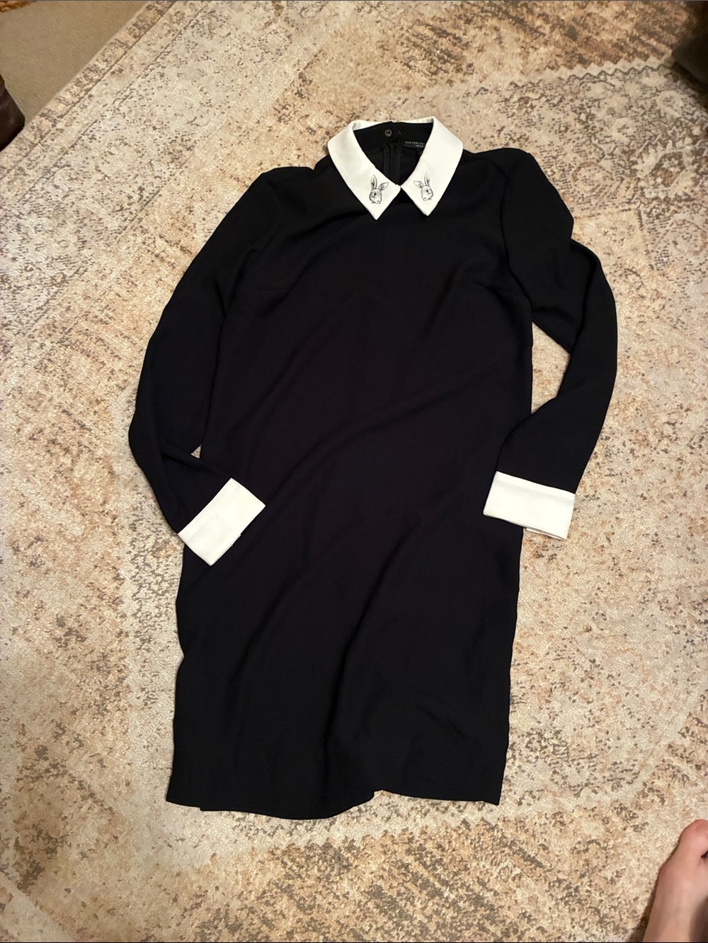 Victoria Beckham for Target Long Sleeve Dress with White Contrast collar/cuffs